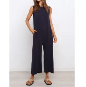 Petal & Pup Yardlee Jumpsuit Navy, Linen Blend Size 8 NWT